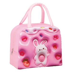 3D Cartoon Pop Lunch Bag – Insulated Thermal Tote (Rabbit, Cat, Elephant)