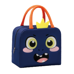Cartoon Face Insulated Lunch Bag – Kids Thermal Tote (Elephant, Tiger, Dino)