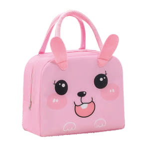 Cartoon Face Insulated Lunch Bag – Kids Thermal Tote (Elephant, Tiger, Dino)