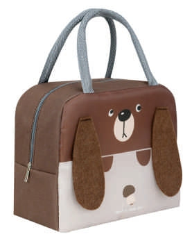 Cute Dog & Bunny Ear Insulated Lunch Bag – Kids Thermal Tote (Pink & Yellow)