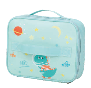 Bear Print Rectangular Insulated Lunch Bag – Kids & Adults Thermal Tote (Green, Pink)