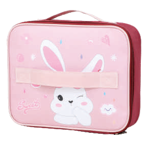 Bear Print Rectangular Insulated Lunch Bag – Kids & Adults Thermal Tote (Green, Pink)