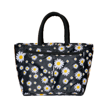 Oxford Cooler Bag – Insulated Daisy Print Tote for Lunch, Picnic & Travel