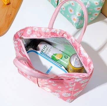 Oxford Cooler Bag – Insulated Daisy Print Tote for Lunch, Picnic & Travel