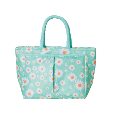 Oxford Cooler Bag – Insulated Daisy Print Tote for Lunch, Picnic & Travel