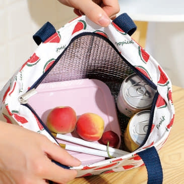 Cotton Fabric Lunch Bag – Insulated Tote for Kids & Adults