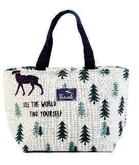 Cotton Fabric Lunch Bag – Insulated Tote for Kids & Adults