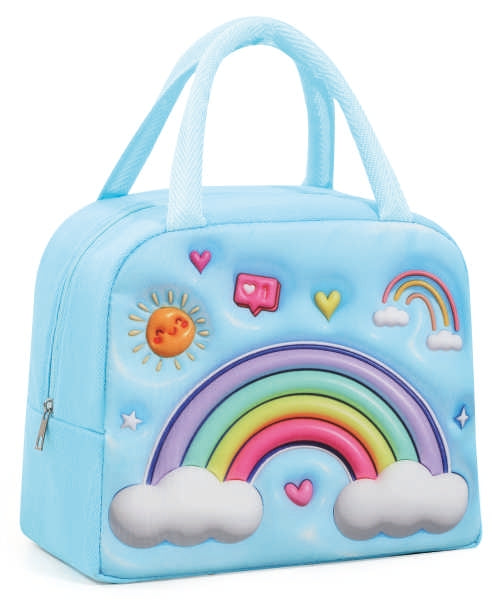 3D Cartoon Insulated Lunch Bag – Kids Thermal Tote (Owl, Rainbow, Fruit, Anime Girl)