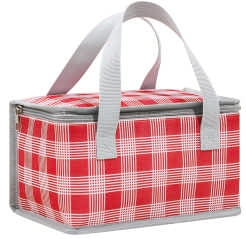 Large Insulated Picnic Bag – Oxford Thermal Tote (Plaid & Leaf Prints)