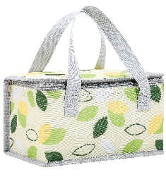 Large Insulated Picnic Bag – Oxford Thermal Tote (Plaid & Leaf Prints)