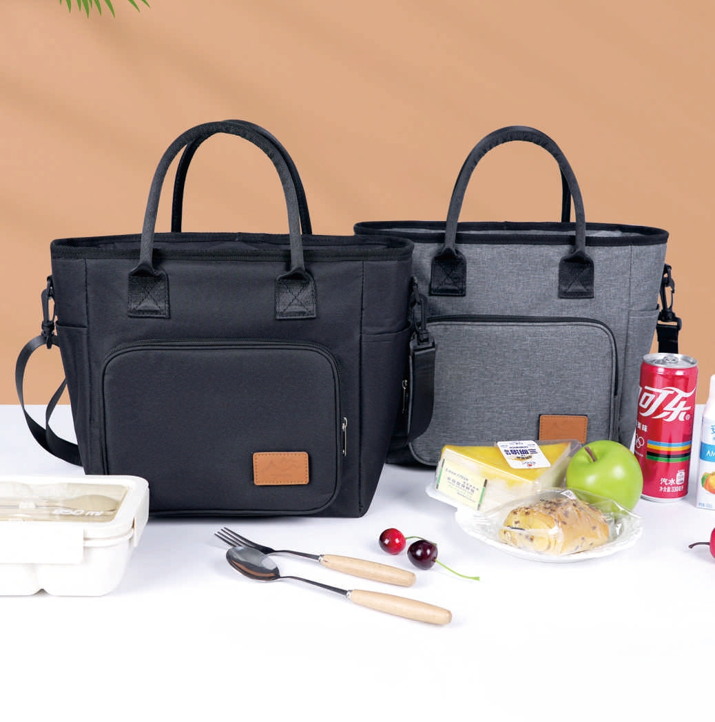 Large Premium Insulated Lunch Bag – Oxford Tote with Front Pocket