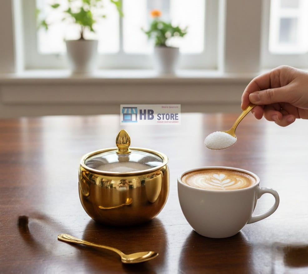 Luxury Golden Steel Sugar Pot