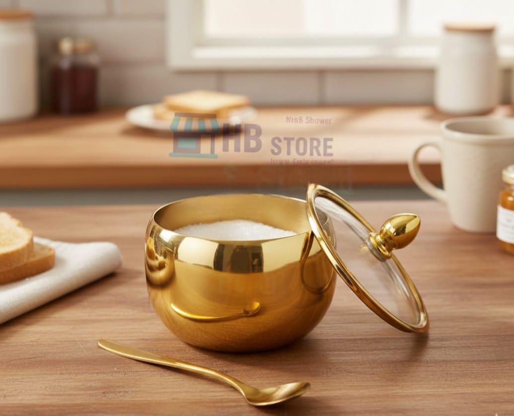 Luxury Golden Steel Sugar Pot
