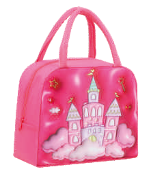 3D Cartoon Insulated Lunch Bag – Kids Thermal Tote (Castle, Train, Car, Spaceship, Rainbow)