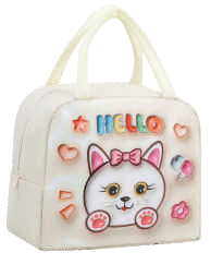 3D Cartoon Insulated Lunch Bag – Kids Thermal Tote (Castle, Train, Car, Spaceship, Rainbow)