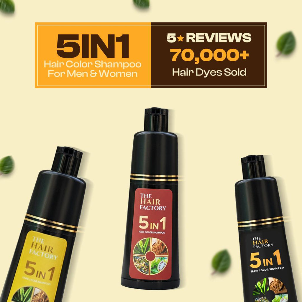 5 IN 1 HAIR COLOR SHAMPOO WITH KERATIN, OLIVE OIL & VITAMIN E