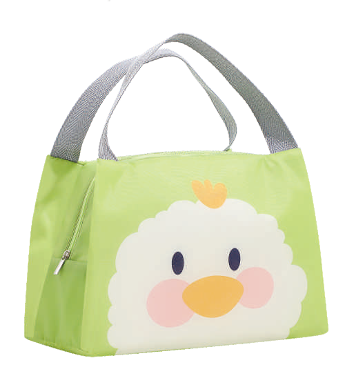 Cartoon Kids Lunch Bag – Insulated Oxford Tote with Cute Animal Prints