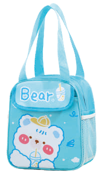 Cute Cartoon Lunch Bag – Insulated Thermal Tote for Kids & Adults (Rabbit & Bear Design)