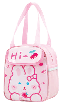 Cute Cartoon Lunch Bag – Insulated Thermal Tote for Kids & Adults (Rabbit & Bear Design)