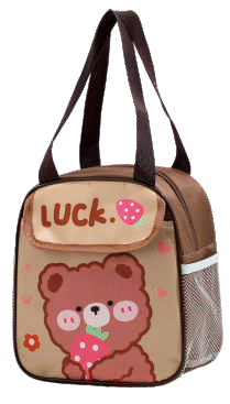 Cute Cartoon Lunch Bag – Insulated Thermal Tote for Kids & Adults (Rabbit & Bear Design)