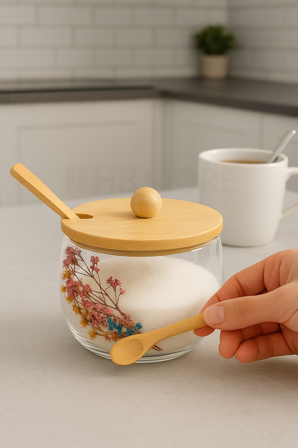 Double Wall Floral Sugar Pot