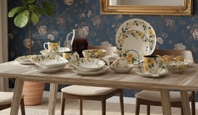 Floral Ceramic Dinnerware – Elegant Dining