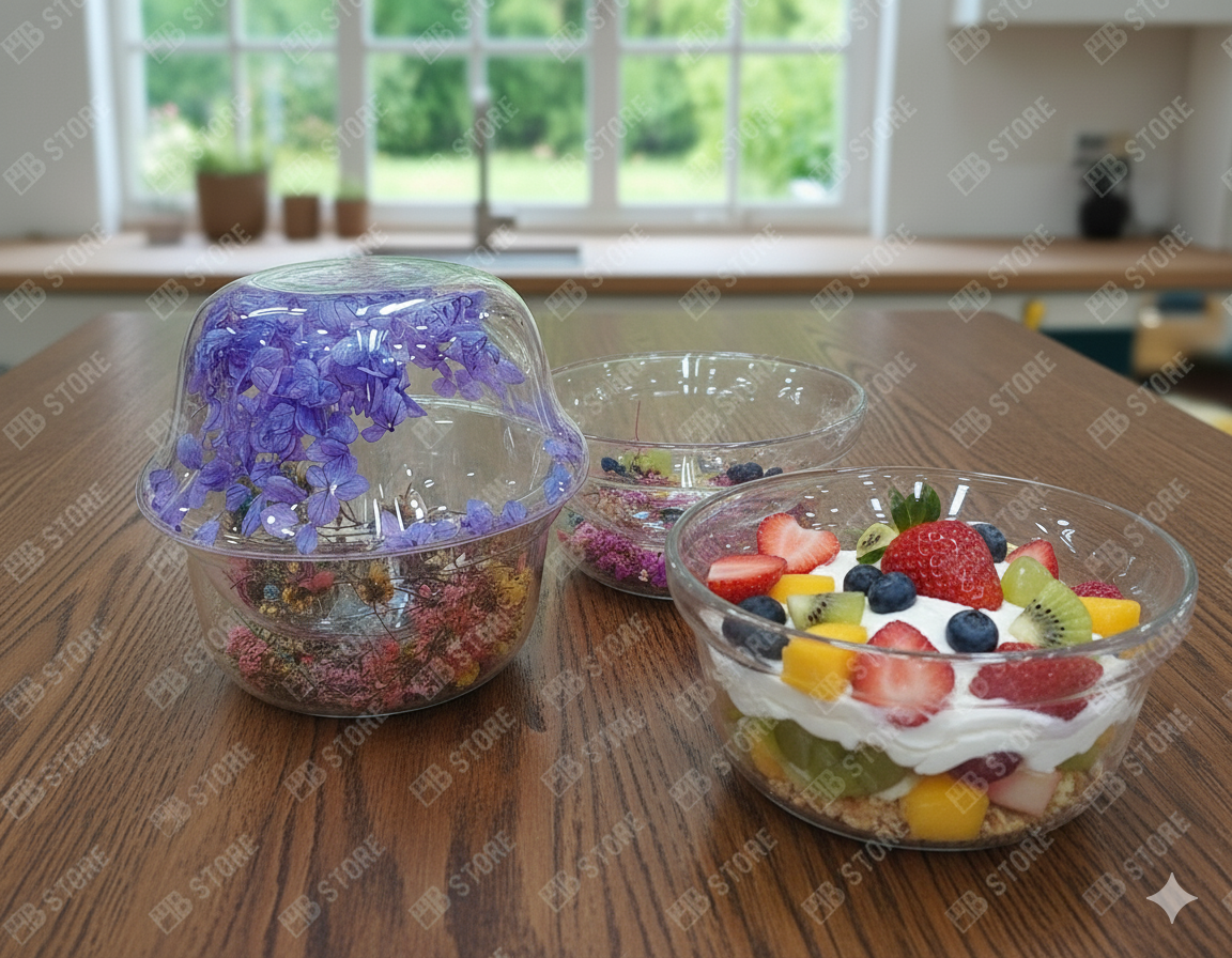 Double Wall Floral Bowl – Elegant & Insulated Design