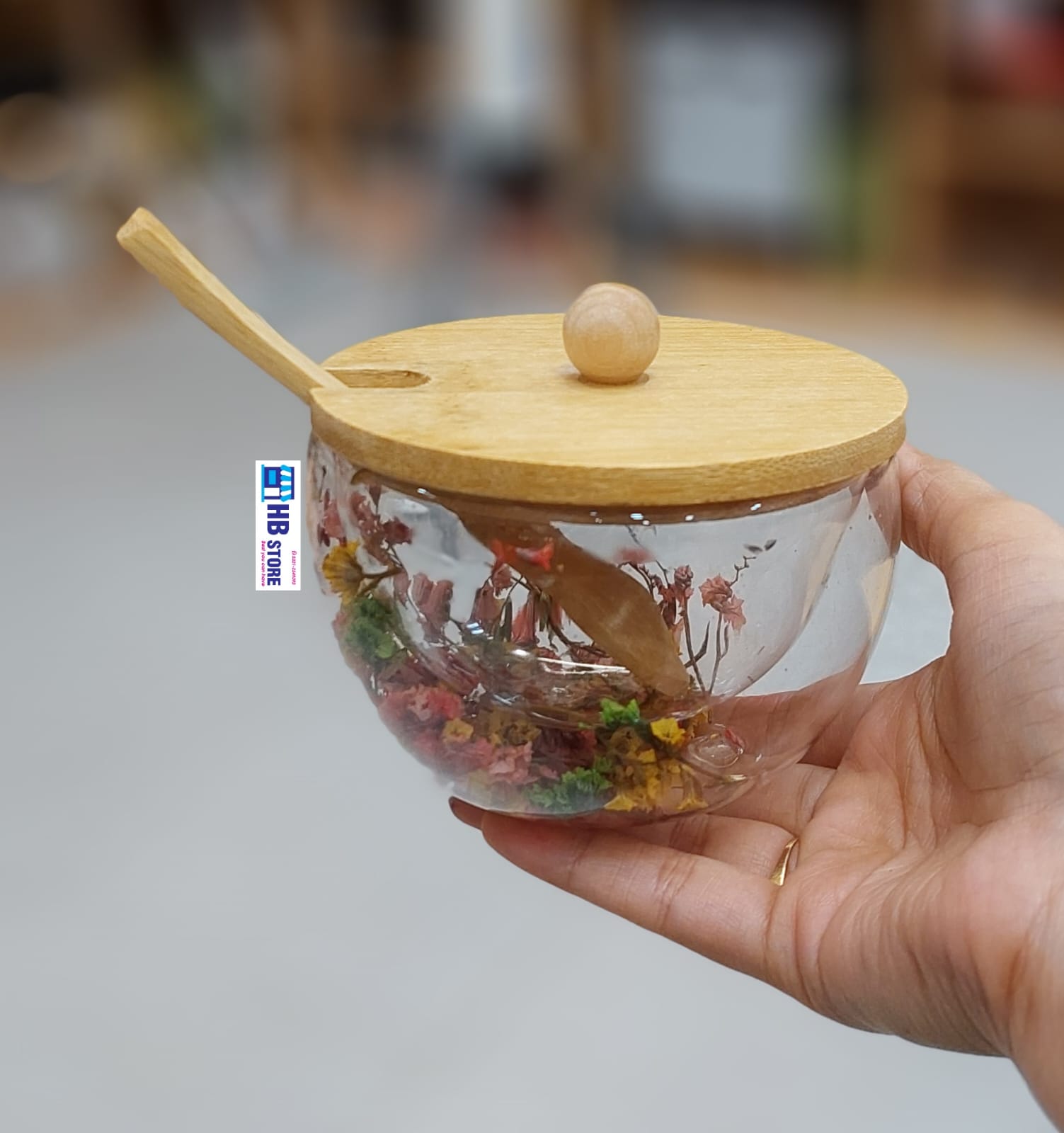 Double Wall Floral Sugar Pot